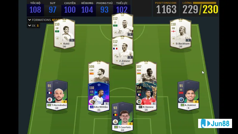 Bày tỏ sự điều chỉnh đội hình trong